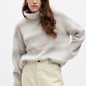 GAP Cream Multi Shaker-Stitch Turtleneck Sweater